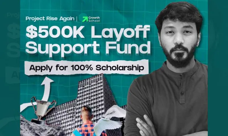 GrowthSchool, an ed-tech platform experiencing rapid growth, has introduced 'Project Rise Again,' a scholarship fund worth $500,000 aimed at assisting individuals who have lost their jobs recently in obtaining new skills and rebuilding their lives. GrowthSchool will offer full scholarships for their top-rated upskilling courses to support those affected in overcoming their challenges.