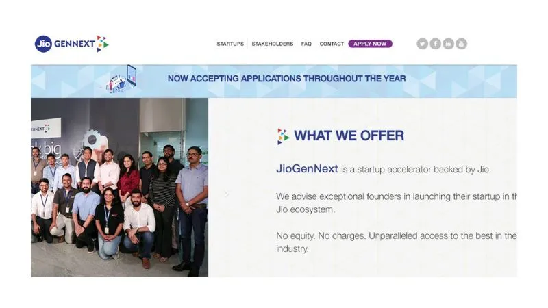 JioGenNext - JioGenNext's Market Access Program (MAP) offers startups the opportunity to explore possibilities within the Reliance ecosystem.