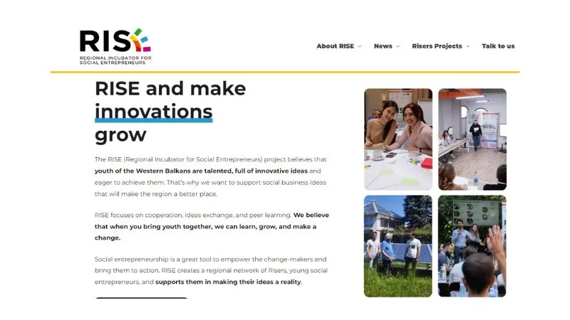 The RISE project is a regional incubator designed to assist young change-makers in the Western Balkans.