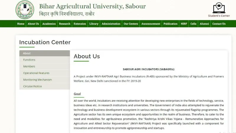 SABAGRIs Agri-business Incubators - SABAGRIs, which stands for Sabour Agri Incubators, is a business incubator focused on agriculture and allied sectors, located at BAU Sabour.