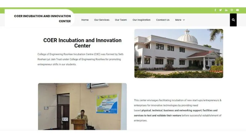 The College of Engineering Roorkee Incubation Centre (CIIC) - Incubation Centres for Startups in Uttarakhand