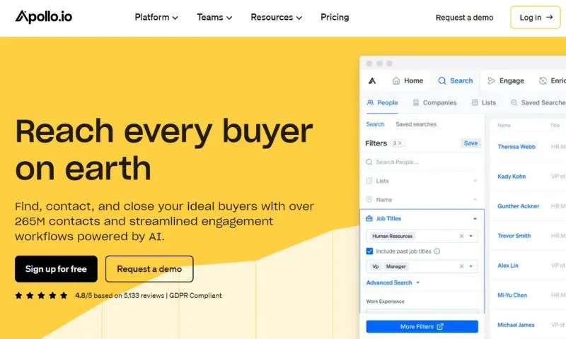 Top Marketing Tools for Business Growth - Apollo.io
