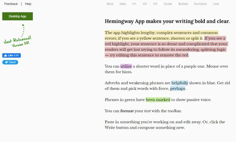 Top Marketing Tools for Business Growth - Hemingway App