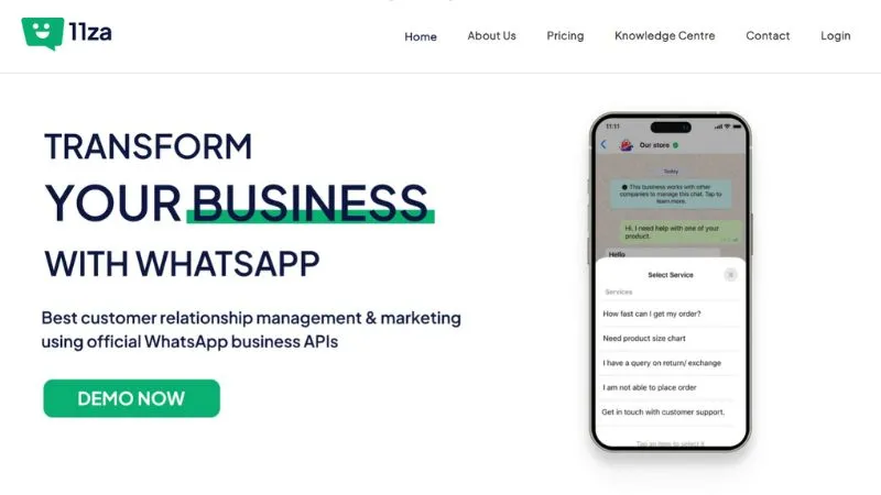 11za is a SaaS solution that integrates with the WhatsApp Business API. It offers a range of features such as Multiple Agents Access, Auto Reply, Interactive Messages, and Bulk Broadcast campaigns.