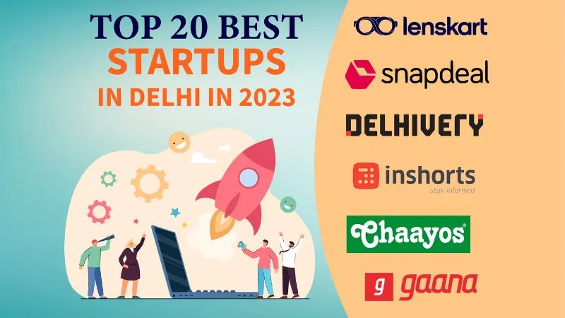 Wingify, Inshorts, Delhivery, Youth4work, DogSpot, Stanza Living, Gaana, Zostel, Lenskart, MobiKwik, LimeTray, Snapdeal, Collegedunia, Hike, GoldSeat, Revfin, Chaayos, 3Hcare, Ikka Dukka, and Zomato are the Top 20 Best Startups in Delhi.