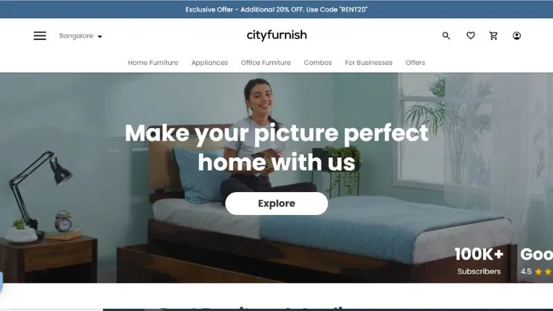 CityFurnish -A Rental brand providing home furniture and appliances on rent