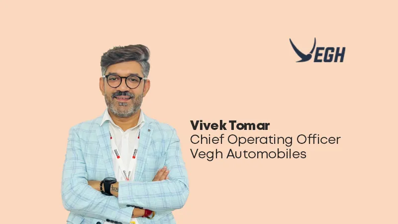 Electric vehicle (EV) startup Vegh Automobiles has appointed Industry veteran Vivek Tomar as their new Chief Operating Officer (COO). With a remarkable background in the EV industry and a proven track record of driving business growth, Vivek brings invaluable expertise and strategic vision to the forefront of Vegh's mission to revolutionize electric mobility in India.