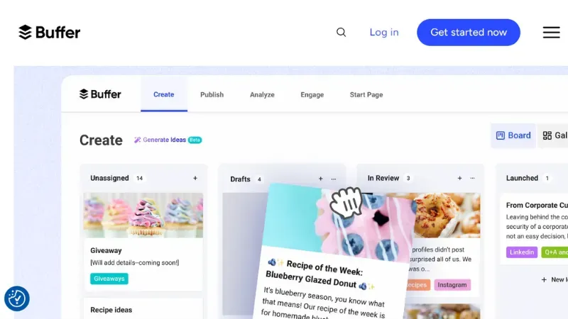 Buffer - Analyze their results and engage with their community