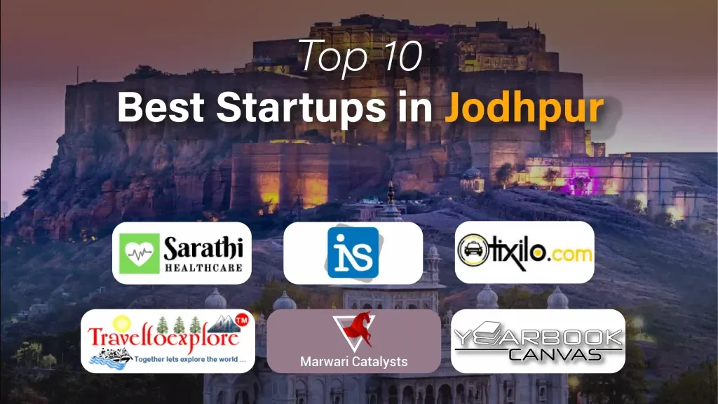 Marwari Catalysts, Sarathi Healthcare, Yearbook Canvas, AR Network Solutions, FlipPaisa, Chirag Events & Entertainment, The Shaurya Bharat App, Tixilo.com, Dreamteam Technologies, Traveltoexplore, Academic Eye, and iNoid Solutions are the Top 10 Startups in Jodhpur in 2023
