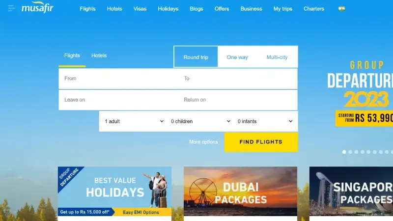 A premium experience travel company with operations in both India and the UAE is called Musafir. In India it first began operating in 2013 the business was founded by Sheikh Mohammed Al Thani , Sachin Gadoya and Albert Dias. Sachin Tendulkar acquired a 7.5% share in the company. Sachin was chosen as the company's face because he symbolised simplicity.