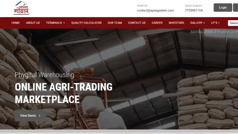 ApnaGodam, a Jaipur-based startup, focuses on facilitating agricultural warehousing solutions for farmers and traders.
