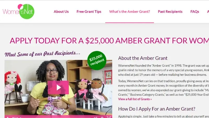 WomensNet established the Amber grant foundation in 1998 to support American companies run by women.