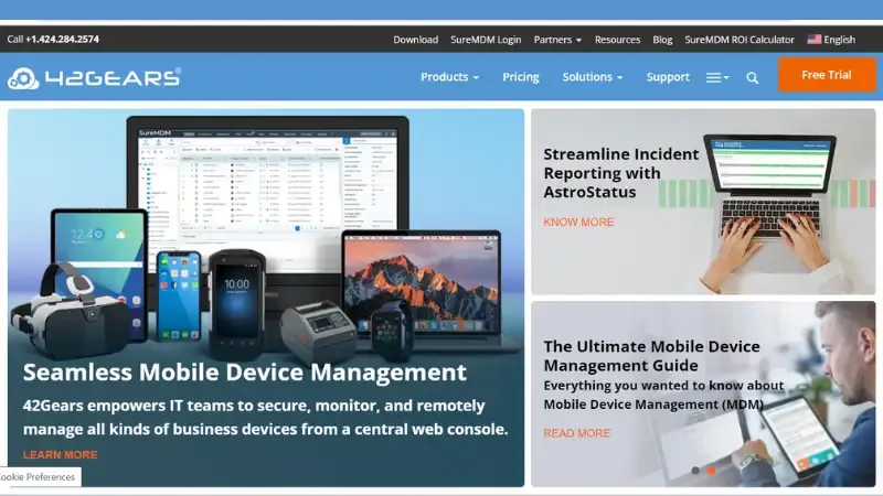 42 Gears is a Banglore-based Mobile device management and security solutions provider. It was founded by Onkar Singh and Prakash Gupta in 2009. The platform provides software to companies to track, manage, and secure enterprise mobile devices. 