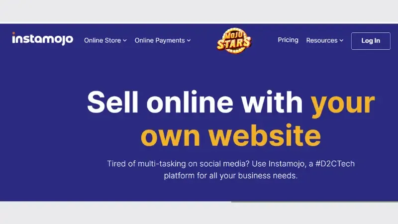 Instamojo is a Bengaluru-based  SaaS-based suite solutions provider. The Platform helps D2C brands and MSMEs to grow or start their eCommerce businesses. The platform offers multiple services such as website building, payment processing, payment gateway, expense management, transaction monitoring, and many more.