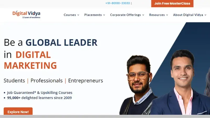 Digital Vidya is one of the prominent websites which help users to learn marketing. The platform has experience of more than 9 years. It is also available in more than fifty-five countries. The course they offer is designed for 25 weeks.