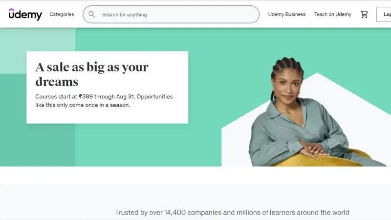 Udemy is currently one of the fastest-growing websites. The platform provides multiple courses online. The website also helps users to teach and grow a business from scratch.