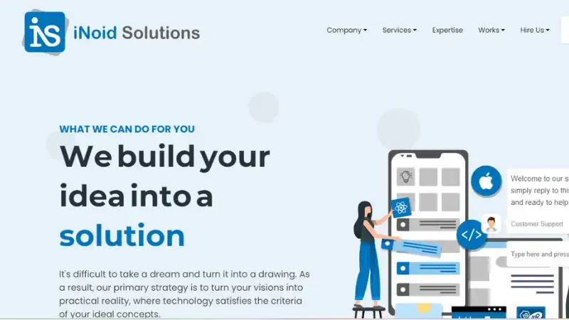 iNoid Solutions is a web and mobile app development firm situated in India, boasting a noteworthy track record of completing over 100 successful projects across the realms of Web, Android, and iOS development. Originating in 2012, the company made a significant global debut and presently serves an extensive clientele of nearly 50+ worldwide customers.
