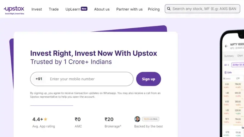 Upstox - Major Participant in the Stock Market