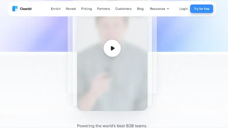 Clearbit - B2B data supplier