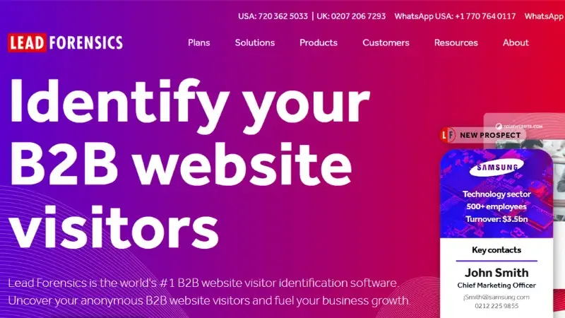 Lead Forensics - B2B lead generating and internet traffic tracking technology