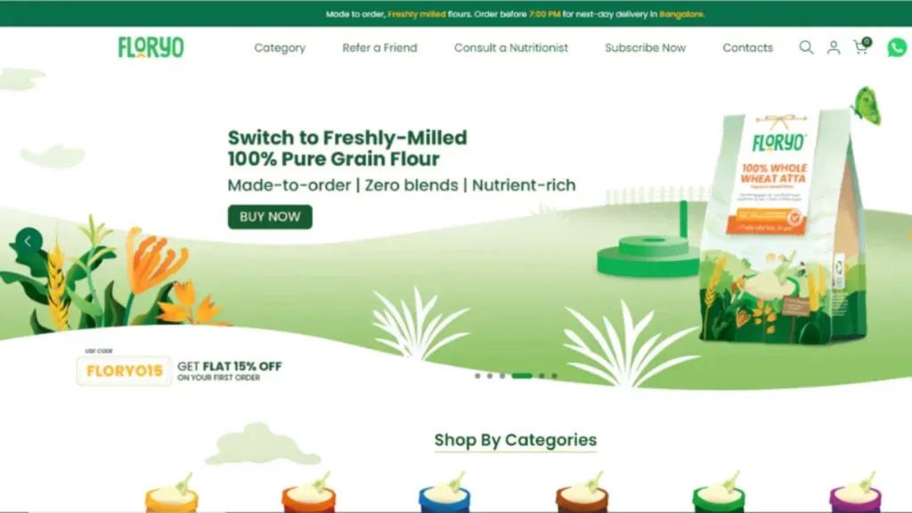 Floryo is a retail Platform founded by Manohar Kumar in 2019, where they offer freshly milled flours, freshly milled grains, and customized flours such as multigrain flour, gluten-free multigrain flours, customized multigrain flours, and many more. The company secured $1.3 million in 2022 from Aman Gupta and other investors. 