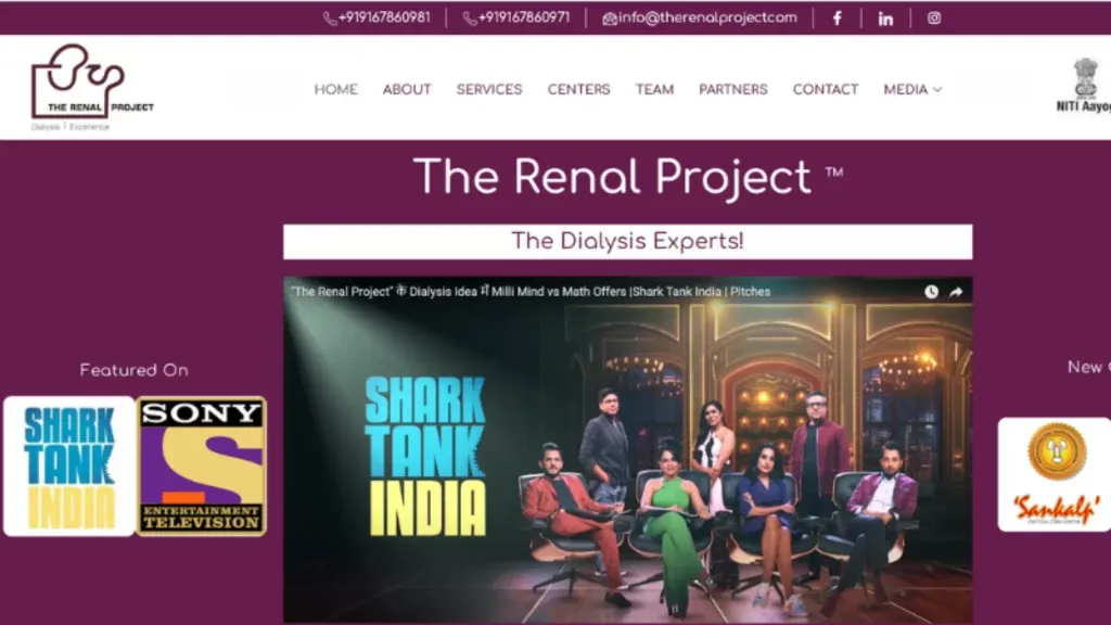 The Renal Project is a Healthcare Startup founded by Shashank Moddhia. It is an operator of a chain of dialysis-focused micro centers, Its main aim is to create a dialysis process.