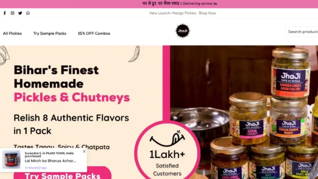 JhaJi Store is a Food and Beverage start-up founded by Kalpana Jha and Uma Jha, where they offer homemade achar (pickles). 