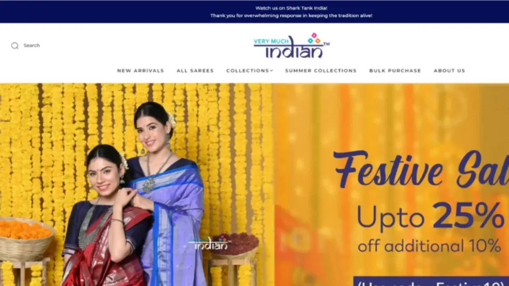 Very Much Indian is an E-commerce platform founded by Slony Gambhir. Where they sell traditional and authentic sarees. 
