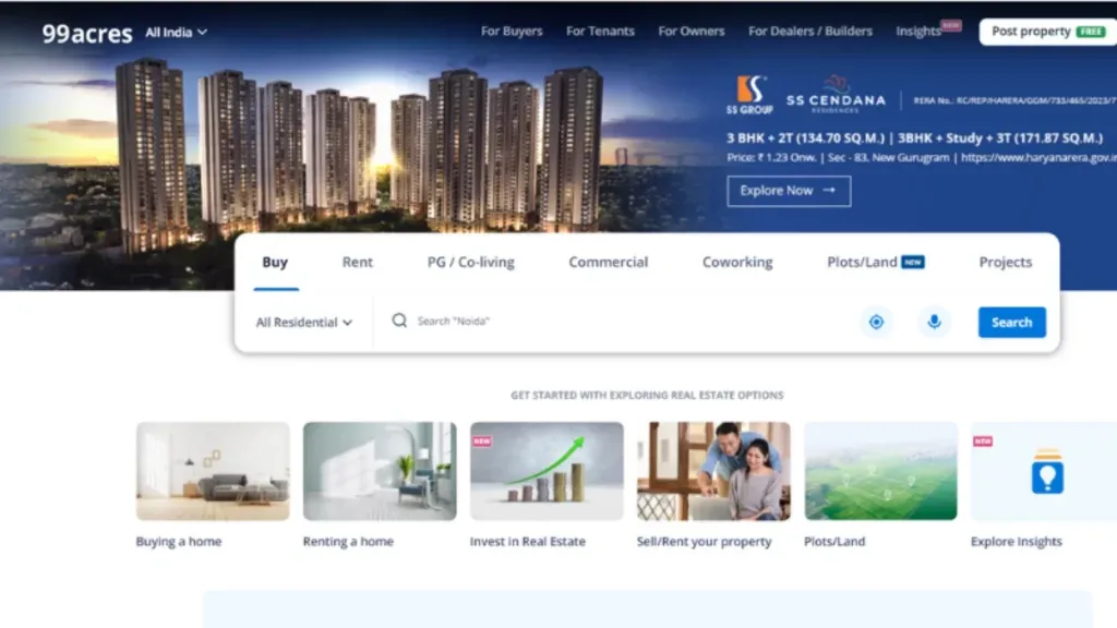 99acres, established in 2005 by Sanjeev Bikhchandani, is an Indian real estate platform. The platform helps its customers with every real estate problem. 