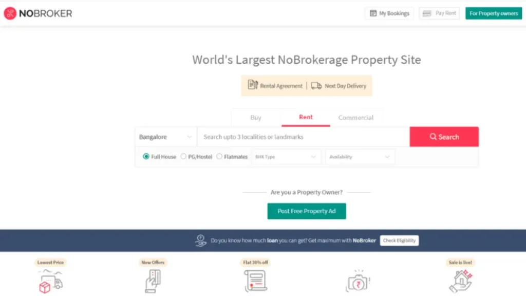 Banglore-based NoBroker is a real estate startup that comes with zero brokerage free, it was founded by Amit Kumar Agarwal, Akhil Gupta, and Saurabh Garg in 2014. The platform connects flat owners and tenants directly with each other without any middleman. 