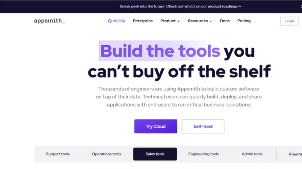Appsmith is a platform that allows developers to develop web applications. It helps visual editors in developing and designing web apps.