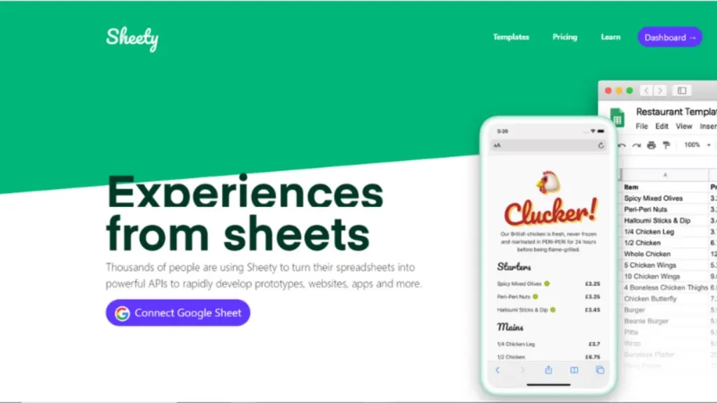 Sheety is a platform, where users can turn their Google Sheets into APIs. The startup offers easy access to data in spreadsheets by providing an API  endpoint for each sheet. 