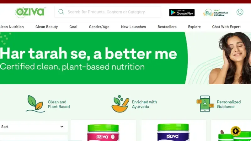 Oziva is a Mumbai-based online marketplace where they offer nutritional food and health supplements. It is founded by Aarti Gill and Mihir Gadani. The platform offers multiple types of products such as meal replacement shakes, herbal whey protein powders, herbal mass gainers,  fat burners for immunity, and more. 