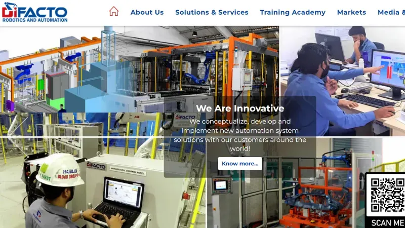 DiFACTO Robotics is a Bangalore-based Robotics and Automation platform that offers robot solutions in the Indian manufacturing sector. 