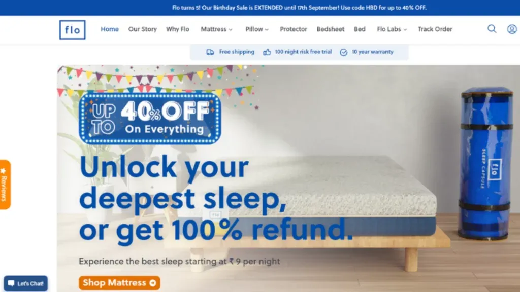 Delhi-based Flo Mattresses is India's fastest-growing D2C mattress startup.The company manufactures high-quality mattresses and other sleep essentials.