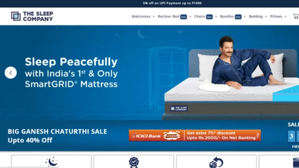 Mumbai-based  The Sleep Company is India's 1st Smart GRID Mattress which comes with Advanced Technology for a Peaceful Sleep Experience. Their service is available in more than 35 cities. 