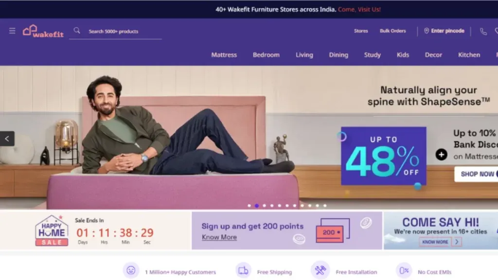 Wakefit is a Bengaluru-based D2C-based startup founded by Ankit Garg and Chaitanya Ramalingegowda. Their mission is to improve the way of living of Indian households where they offer high-quality sleep products at profitable prices. 