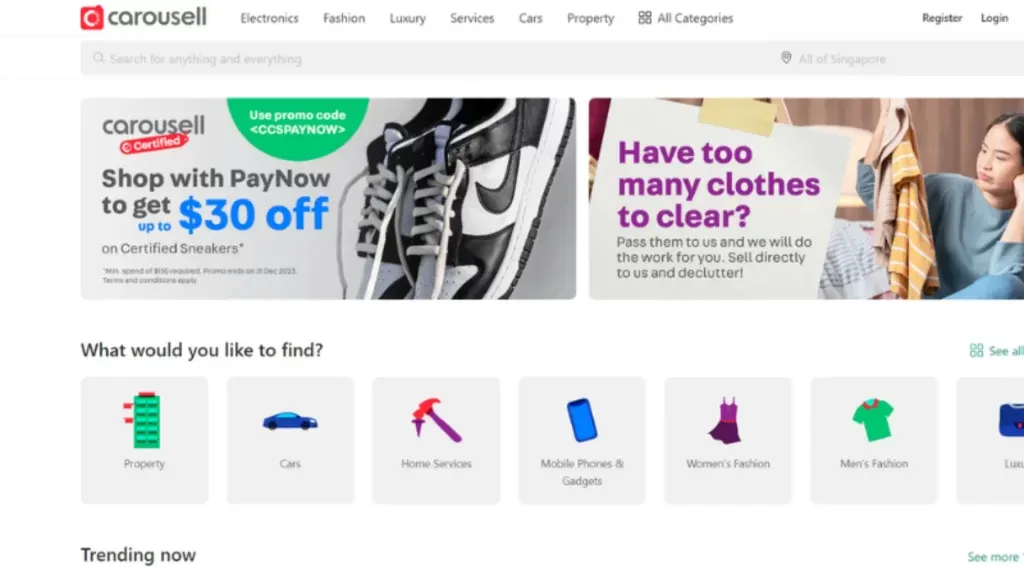 Carousell is one of the best reselling platforms which deals in multiple categories such as Electronics, fashion, used cars, services, and furniture.