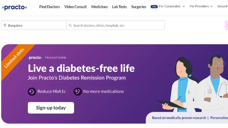Practo is a Bangalore-based health tech startup founded by Shashank and Abhinav Lal in 2017. It is one of the best online doctor consultation apps. It is an online health service platform that assists patients in fixing appointments with doctors, Patients can also track their digital health records.  patients can also contact any doctor from any corner of India and make wise healthcare decisions. 