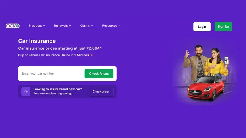 Acko General Insurance Company - Platform Provides Car Insurance Plans