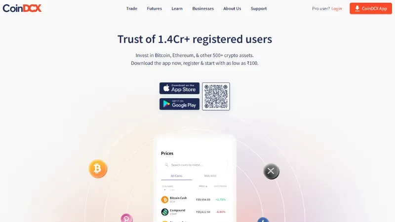 CoinDCX - Cryptocurrency Fintech Platform