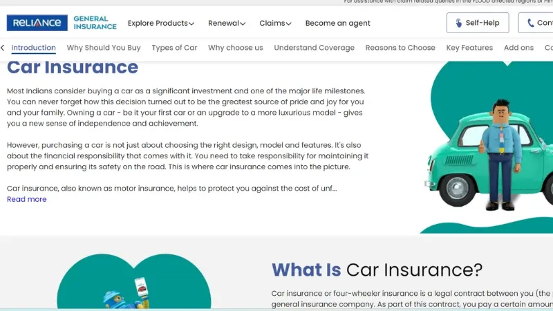 Reliance Car Insurance - Private Insurance company