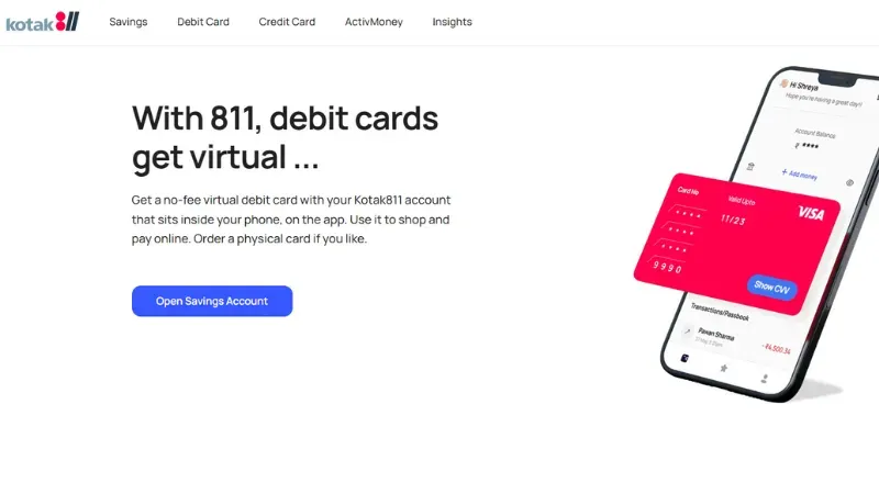 Top 10 Neo Bank Startups in India | Kotak811