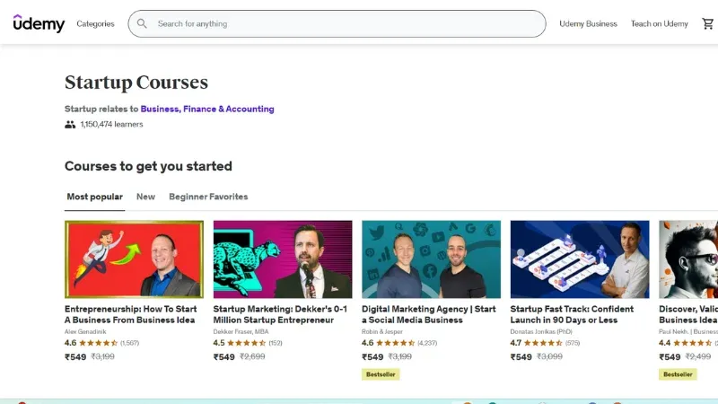 Udemy - Offers a course for helping students with their unique business ideas