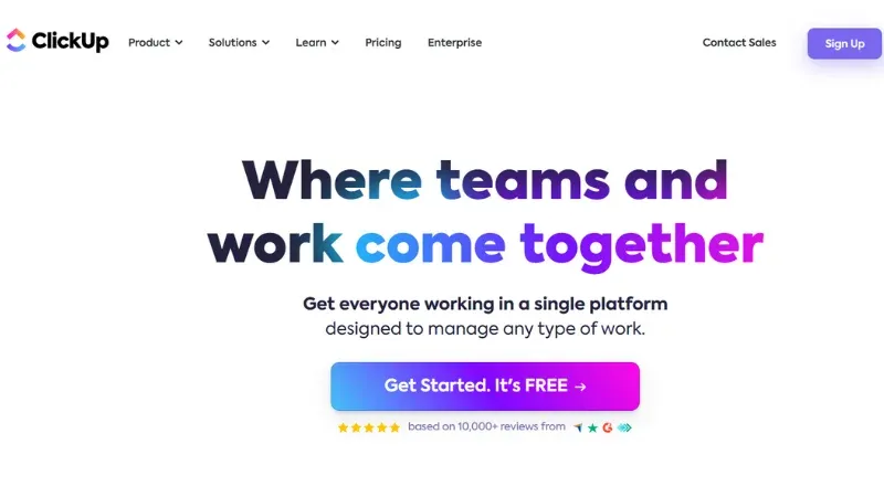 ClickUp - Startups Manage their Projects and Work Together