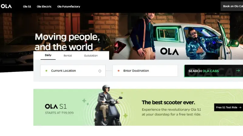 OLA - Banglore-based OLA is a cab startup