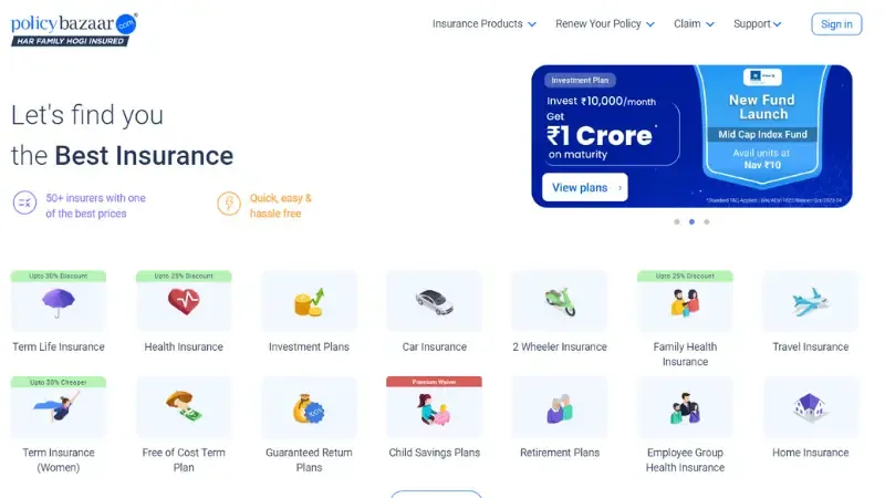 PolicyBazar - PolicyBazaar is a Fintech Startup