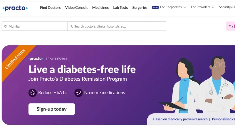 Practo - An Online Doctor Appointment Platform