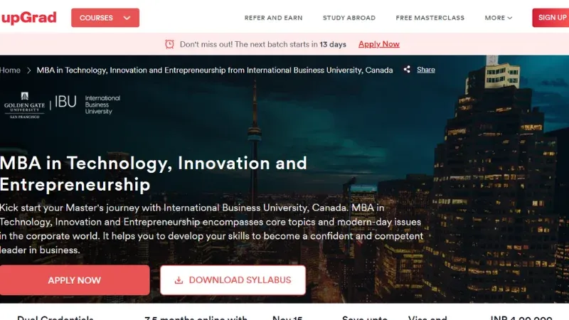 upGrad - An online platform that offers multiple courses for higher education and entrepreneurship