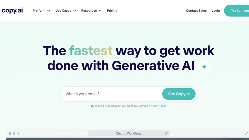 Copy.ai - Diverse AI Copywriting Software
